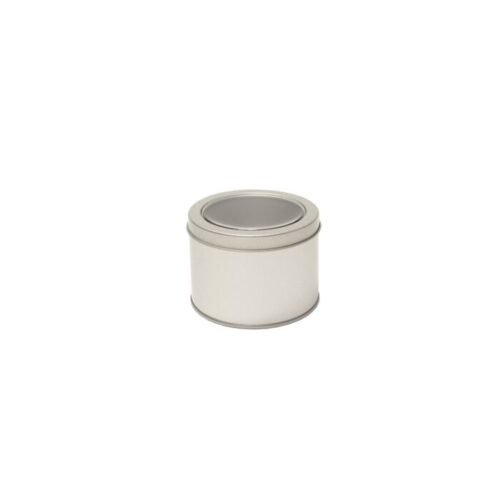 Theeblik rond zilver met glas