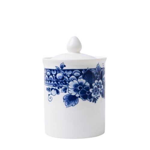 Heinen Delfts Blauw Voorraadpot Paauw Blauw klein