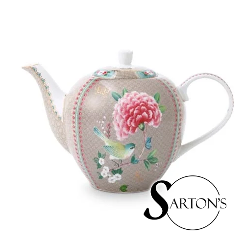 Pip Studio - Tea Pot Large Blushing Birds Khaki 1.6ltr